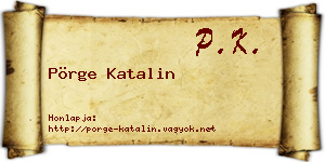 Pörge Katalin névjegykártya