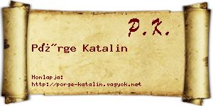 Pörge Katalin névjegykártya