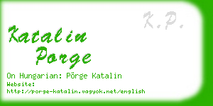 katalin porge business card