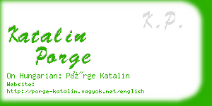 katalin porge business card